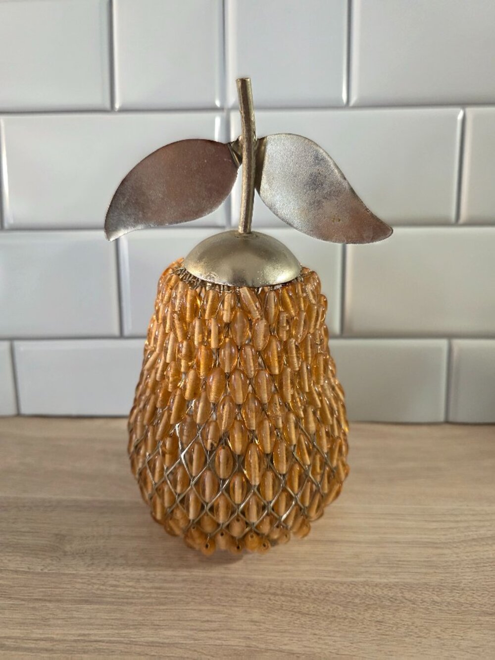 Beaded Pear Candle Holder Cozy Home Decor